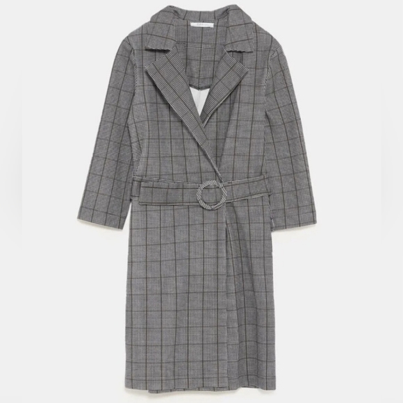 Zara Plaid Belted Blazer Dress (Size S) - Picture 3 of 5